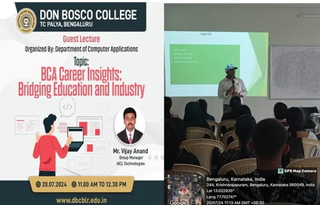 Guest Lecture on BCA Career Insights, Don Bosco College